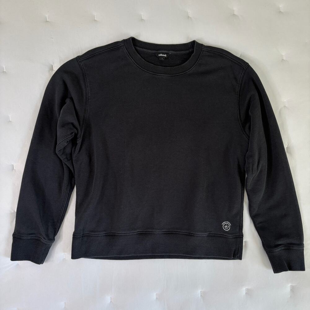 Allbirds The R&R Sweatshirt size XL, Black Crew Neck, 50% organic pima cotton